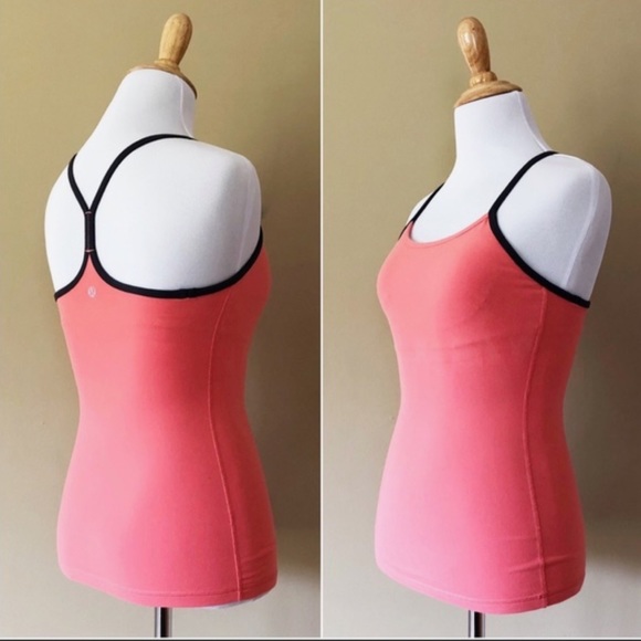Lulu's Power Y tank coral w/ dark gray strap - Picture 2 of 5